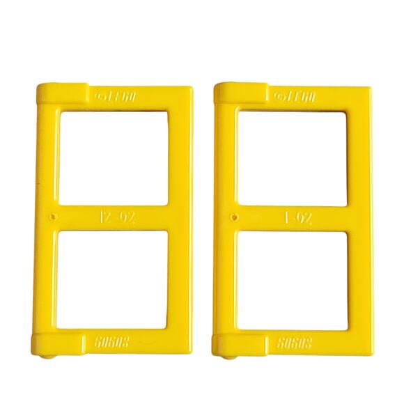 LEGO Window Pane Yellow 1x2x3 Lot of 2 60608‎ Replacement Parts Pieces Bundle - Picture 1 of 2